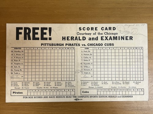 Score card vintage - card, and
